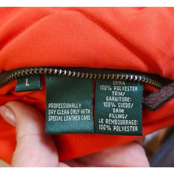 Vintage Ralph Lauren Large Reversible Green/Orange Hunting Utility Vest Quilted - Picture 8 of 9
